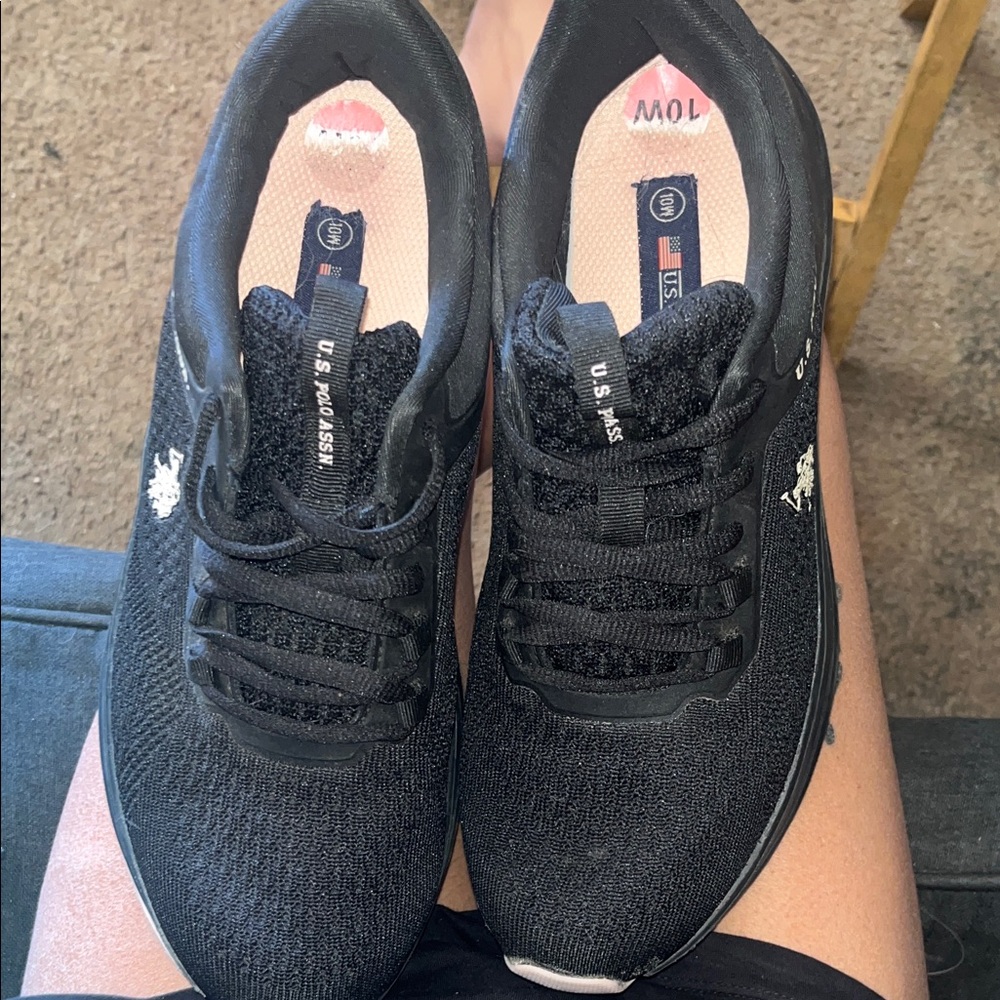 U.S. Polo Assn. Women's Black and White Sneakers (only worn a couple times)